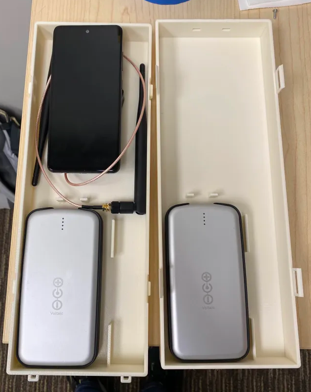 Pilot hardware — 3D-printed build mounted on a topstock cart